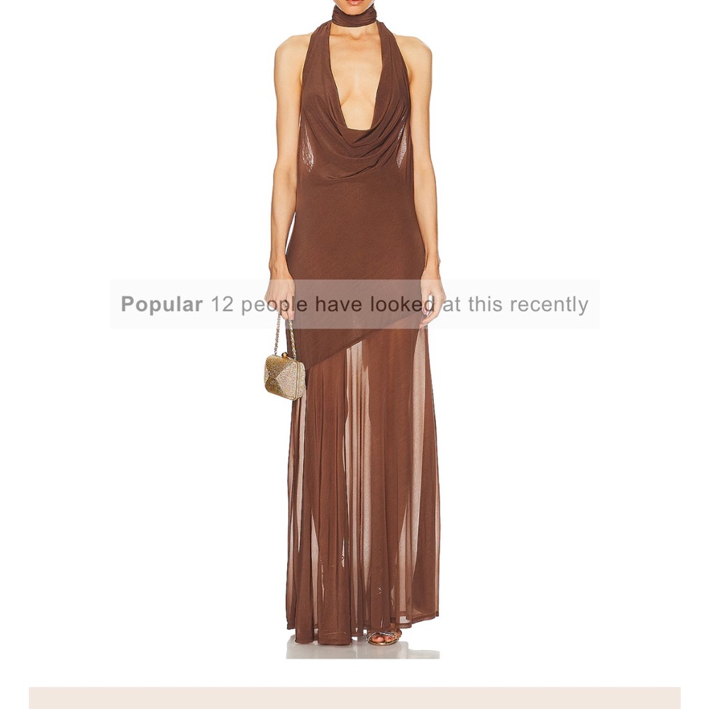 Stylish Brown Halter Maxi Dress